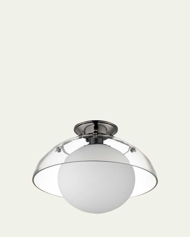 Mat Sanders design from Studio M Domain 14" Semi Flush Mount - Clear/Black Nickel
